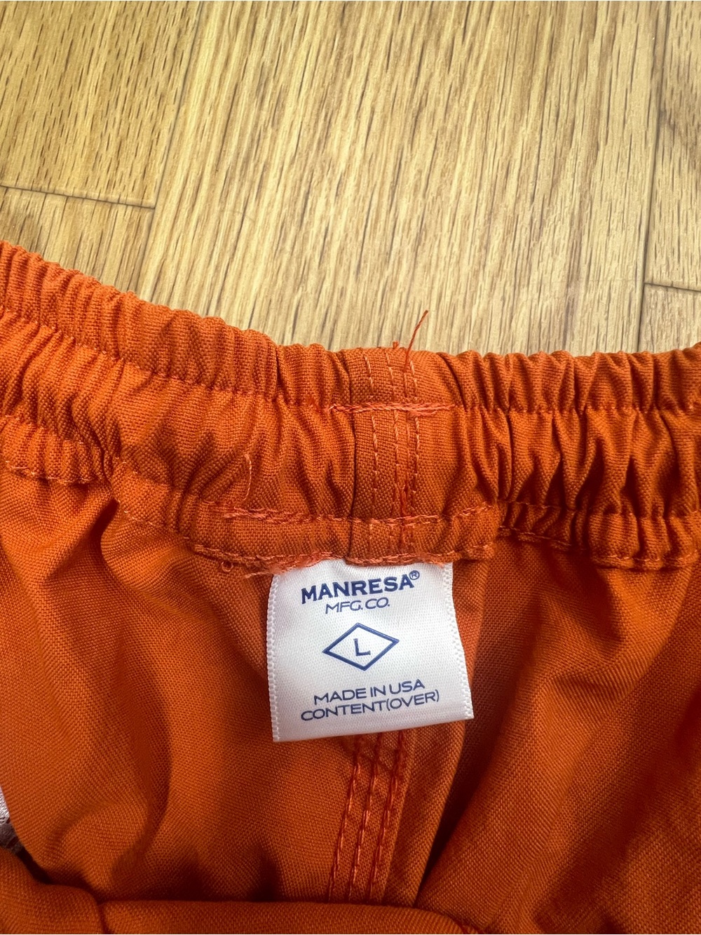 Athletic Men's Orange Drawstring Shorts - Picture 3 of 3